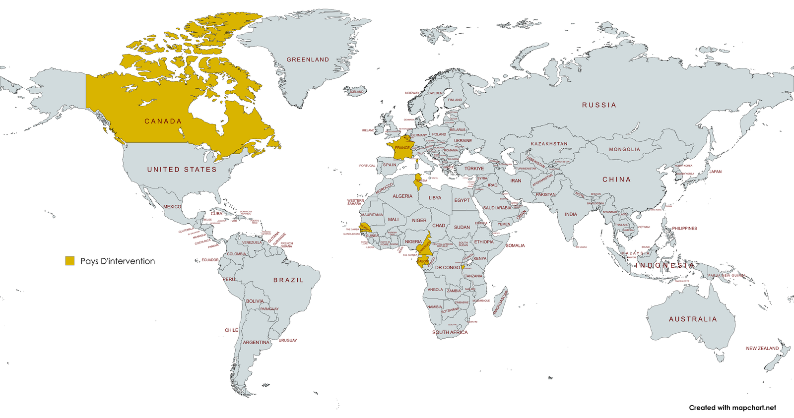 Carte des zones d'intervention SFI